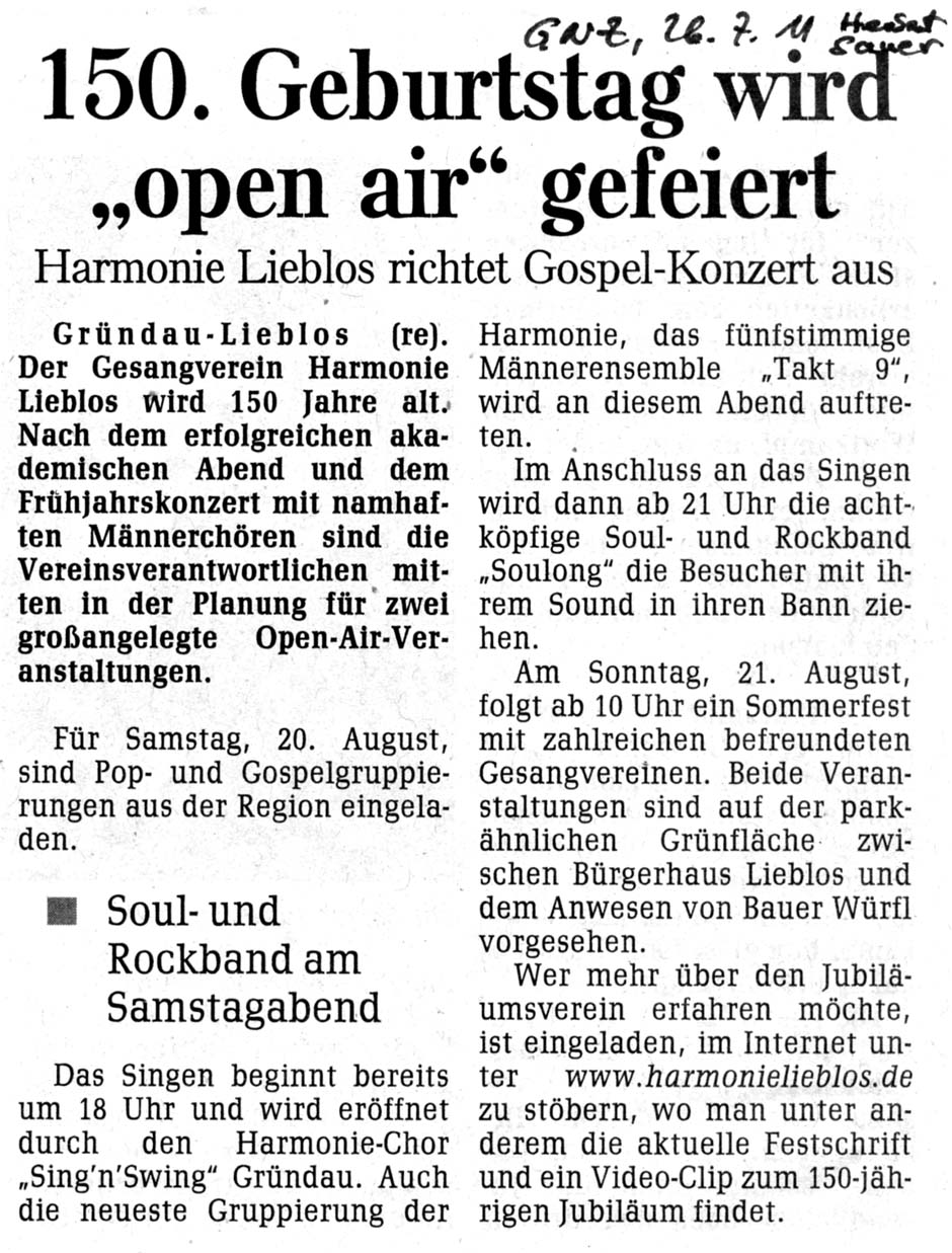 2011-07-26 Presse 1 Open Air+Sommerfest Veröffentlichung