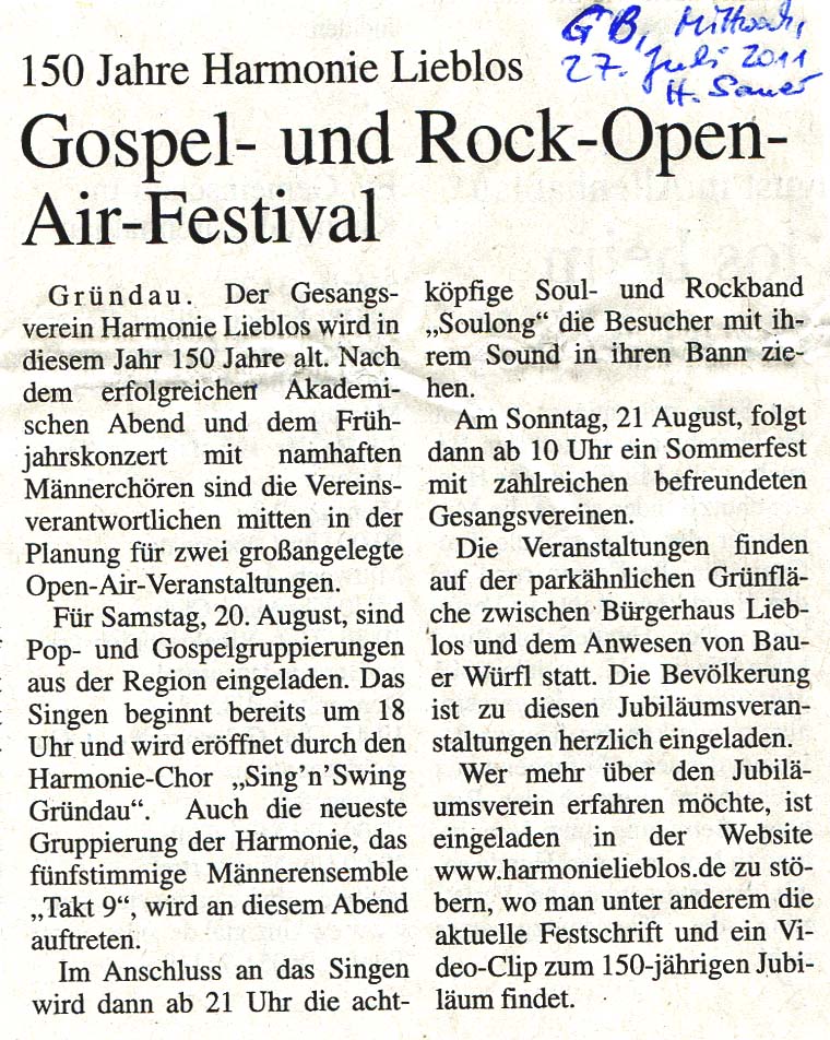 2011-07-27 Presse 1 Open Air+Sommerfest Veröffentlichung